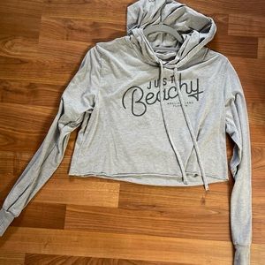 Grey crop top with hood